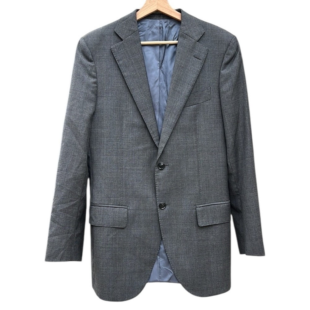 Suitsupply Perennial Men’s 38L 100% Wool Essential Gray Micro Houndstooth Blazer